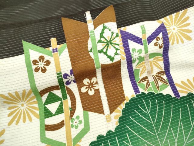 平和屋着物＊夏物 お宮参り 男の子 祝着 産着 初着 のしめ 絽 刺繍 鯉の滝登り 金銀彩 逸品 CAAZ7048ze