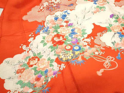 平和屋着物[]お宮参り　女の子　祝着　産着　初着　のしめ　駒刺繍　花車文　金彩　逸品　CAAZ7050ze