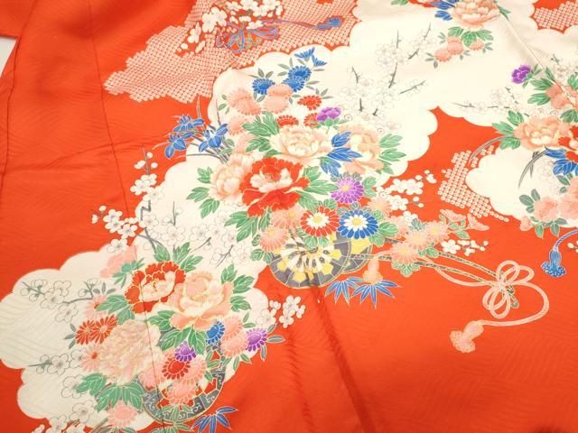 平和屋着物[]お宮参り　女の子　祝着　産着　初着　のしめ　駒刺繍　花車文　金彩　逸品　CAAZ7050ze