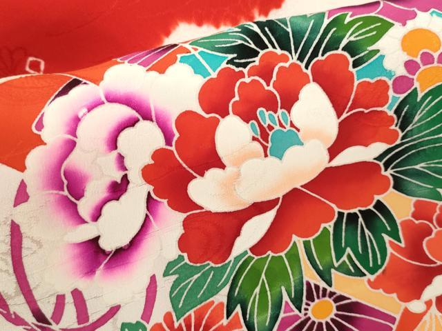 平和屋着物[]お宮参り　女の子　祝着　産着　初着　のしめ　檜扇草花文　逸品　CAAZ7045ze