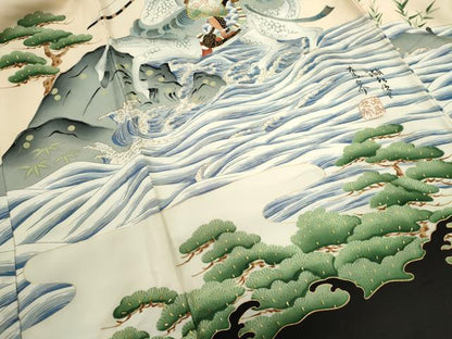 平和屋着物[]お宮参り　男の子　祝着　産着　初着　のしめ　駒刺繍　戦　金彩　逸品　CAAZ7052ze