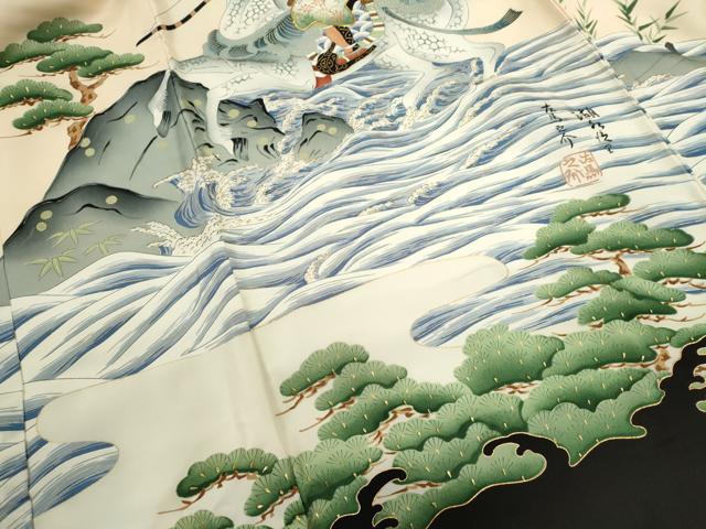 平和屋着物[]お宮参り　男の子　祝着　産着　初着　のしめ　駒刺繍　戦　金彩　逸品　CAAZ7052ze