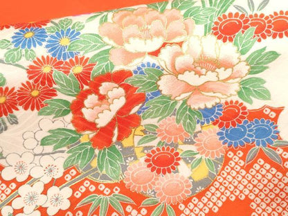 平和屋着物[]お宮参り　女の子　祝着　産着　初着　のしめ　駒刺繍　花車文　金彩　逸品　CAAZ7050ze