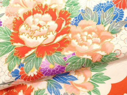 平和屋着物[]お宮参り　女の子　祝着　産着　初着　のしめ　駒刺繍　花車文　金彩　逸品　CAAZ7050ze