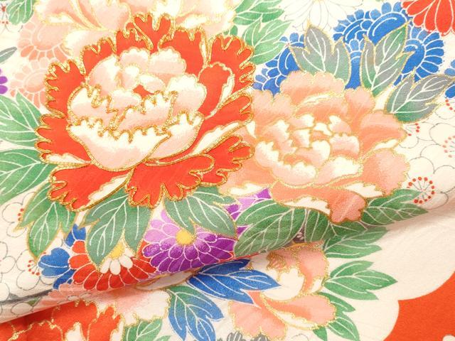 平和屋着物[]お宮参り　女の子　祝着　産着　初着　のしめ　駒刺繍　花車文　金彩　逸品　CAAZ7050ze