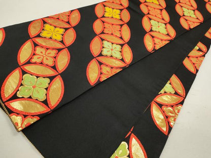 平和屋着物[]七五三　女の子　７歳　祝着　四つ身　袋帯セット　駒刺繍　糸車鞠舞蝶花文　暈し染め　金銀彩　逸品　CAAZ7027ze