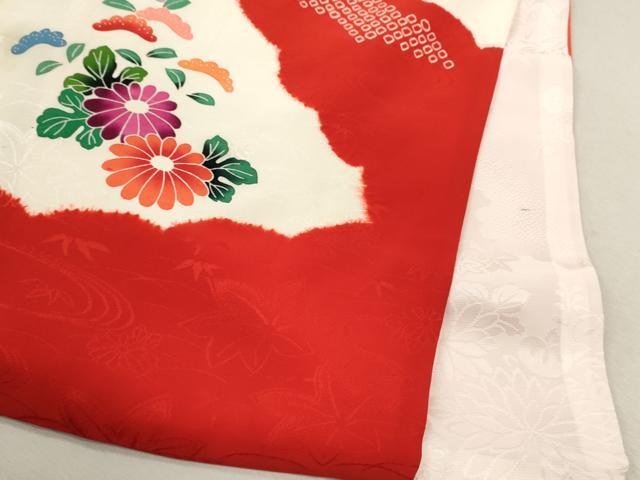 平和屋着物[]お宮参り　女の子　祝着　産着　初着　のしめ　檜扇草花文　逸品　CAAZ7045ze