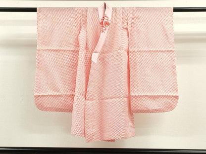 平和屋着物[]七五三　女の子　３歳　祝着　三つ身　長襦袢・被布セット　リス　赤色　洗える着物　CAAZ7037ze
