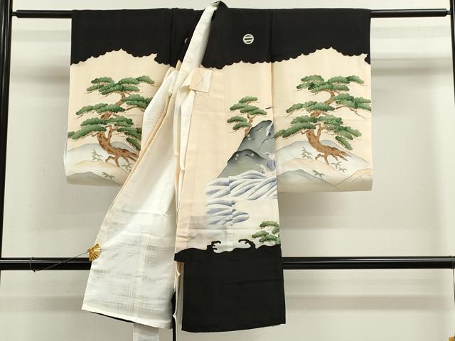 平和屋着物[]お宮参り　男の子　祝着　産着　初着　のしめ　駒刺繍　戦　金彩　逸品　CAAZ7052ze