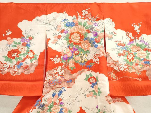 平和屋着物[]お宮参り　女の子　祝着　産着　初着　のしめ　駒刺繍　花車文　金彩　逸品　CAAZ7050ze