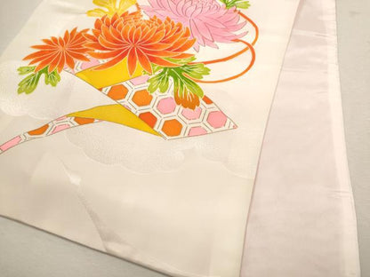 平和屋着物[]お宮参り　女の子　祝着　産着　初着　のしめ　花車舞蝶文　金彩　逸品　CAAZ7053ze