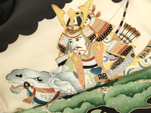 平和屋着物[]お宮参り　男の子　祝着　産着　初着　のしめ　駒刺繍　戦　金彩　逸品　CAAZ7052ze