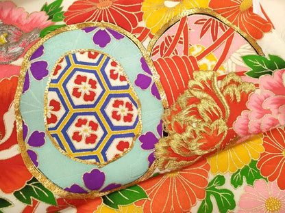 平和屋着物[]お宮参り　女の子　祝着　産着　初着　のしめ　駒刺繍　鼓草花文　金彩　逸品　CAAZ7040ze