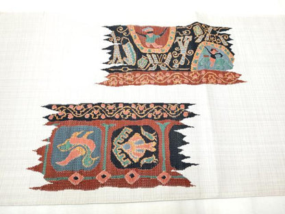 平和屋着物●太鼓柄袋帯　すくい織　向かい鳥陶器花文　正絹　逸品　CABA1163hy
