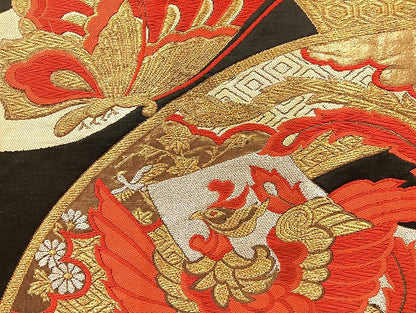 平和屋着物■袋帯 西陣 まとめて100点 向かい鳳凰 向かい鶴 尾長鳥 蝶 花柄 七宝 佐賀錦 金銀糸 など 未使用品あり 全て正絹 mmm039
