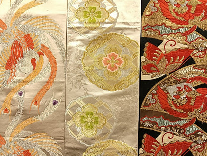 平和屋着物■袋帯 西陣 まとめて100点 向かい鳳凰 向かい鶴 尾長鳥 蝶 花柄 七宝 佐賀錦 金銀糸 など 未使用品あり 全て正絹 mmm039