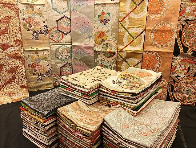 平和屋着物■袋帯 西陣 まとめて100点 鳳凰 鶴 尾長鳥 孔雀 蝶 風景 更紗 花柄 正倉院 佐賀錦 金銀糸 など 未使用品あり 全て正絹 mmm037