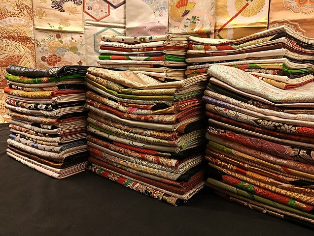 平和屋着物■袋帯 西陣 まとめて100点 鳳凰 鶴 尾長鳥 孔雀 蝶 風景 更紗 花柄 正倉院 佐賀錦 金銀糸 など 未使用品あり 全て正絹 mmm037