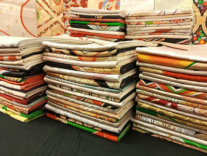 平和屋着物■袋帯 西陣 まとめて100点 向かい鳳凰 孔雀羽 蝶 松竹梅 更紗 花柄 正倉院 金銀糸 など 未使用品あり 全て正絹 mmm035