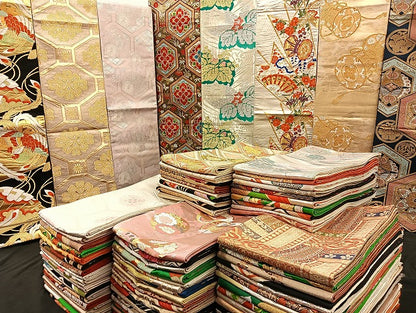 平和屋着物■袋帯 西陣 まとめて100点 鳳凰 向かい蝶  風景 花柄 楽器 宝相華 佐賀錦 金銀糸 など 未使用品あり 全て正絹 mmm028