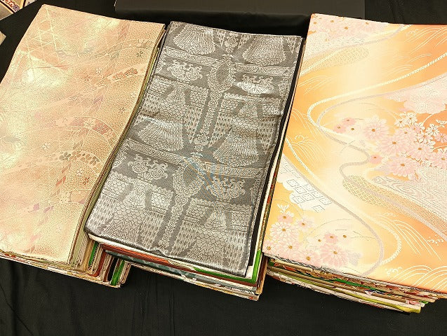 平和屋着物■袋帯 西陣 まとめて100点 向かい鳳凰 向かい鶴 尾長鳥 蝶 花柄 七宝 佐賀錦 金銀糸 など 未使用品あり 全て正絹 mmm039