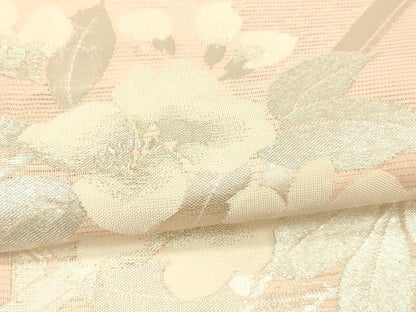 平和屋着物＊夏物 六通柄袋帯 草花文 銀糸 正絹 逸品 DAAZ4280cm