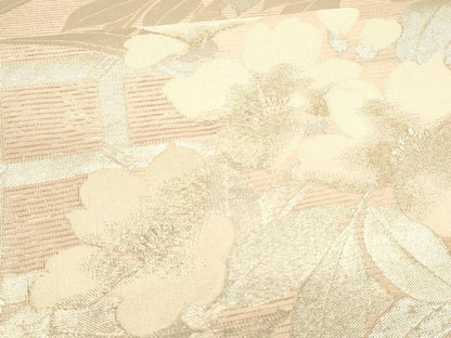 平和屋着物＊夏物 六通柄袋帯 草花文 銀糸 正絹 逸品 DAAZ4280cm