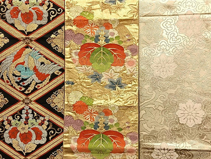 平和屋着物■袋帯 西陣 まとめて100点 向かい鳳凰 向かい鶴 人物 蝶 花柄 宝相華 正倉院 楽器 金銀糸 など 未使用品あり 全て正絹 mmm051