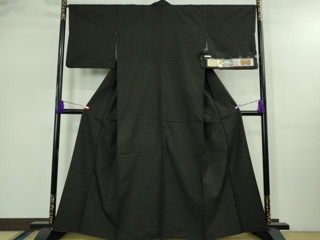平和屋着物●極上　本場大島紬　古代染色純泥染　深田兼徳作　黒地　証紙付き　逸品　DZAB2534kh6