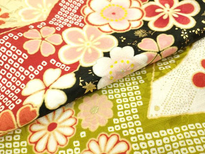 平和屋本店[]極上　七五三　女の子　7歳　祝着・襦袢セット　駒刺繍　花毬文　金彩　逸品　新品　DZAB2189kh6