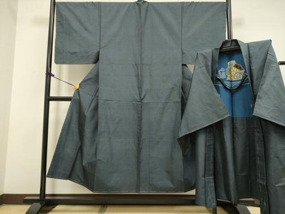 平和屋着物■極上　男性　本場大島紬　アンサンブル　長羽織　100亀甲　総詰め　逸品　未使用　DZAB2712kh6