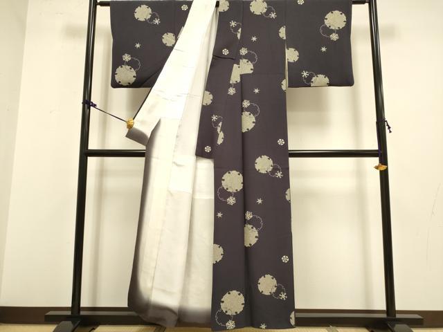 平和屋着物○上質な小紋 雪輪 雪の結晶 正絹 逸品 DAAX8512du
