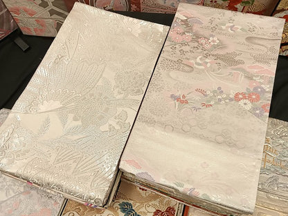 平和屋着物■袋帯 西陣 まとめて100点 鳳凰 向かい鶴 蝶 更紗 花柄 宝相華 まいづる 金銀糸 など 未使用品あり 全て正絹 mmm055