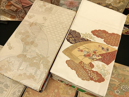 平和屋着物■袋帯 西陣 まとめて100点 向かい鳳凰 鶴 鴛鴦 蝶 花柄 七宝 正倉院 駒刺繍 佐賀錦 金銀糸 など 未使用品あり 全て正絹 mmm056