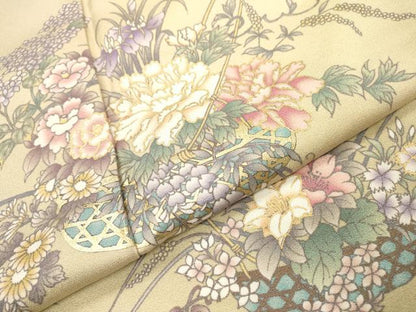 平和屋着物●訪問着　花籠文　暈し染　金彩　正絹　逸品　DAAX9920fe