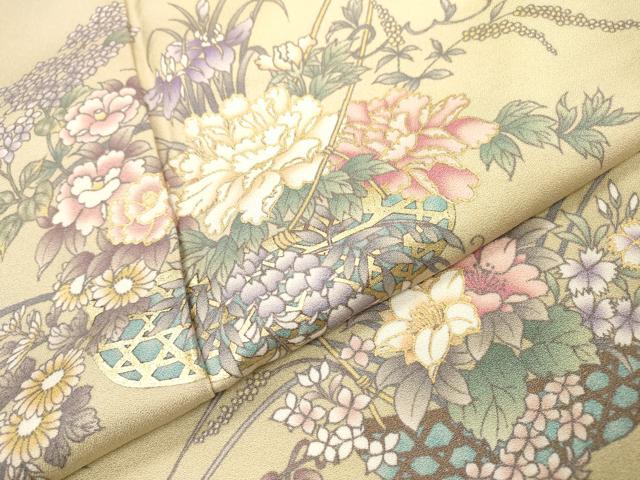 平和屋着物●訪問着　花籠文　暈し染　金彩　正絹　逸品　DAAX9920fe