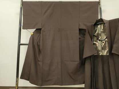 平和屋着物●男性　紬　アンサンブル　霞文　正絹　逸品　DAAX9968fe