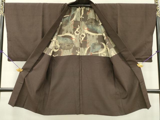平和屋着物●男性　紬　アンサンブル　霞文　正絹　逸品　DAAX9968fe