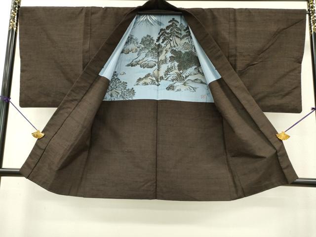 平和屋着物●男性 雪風紬 アンサンブル 霞文 さが美扱い 反端付き 正絹 逸品 DAAZ6023fe