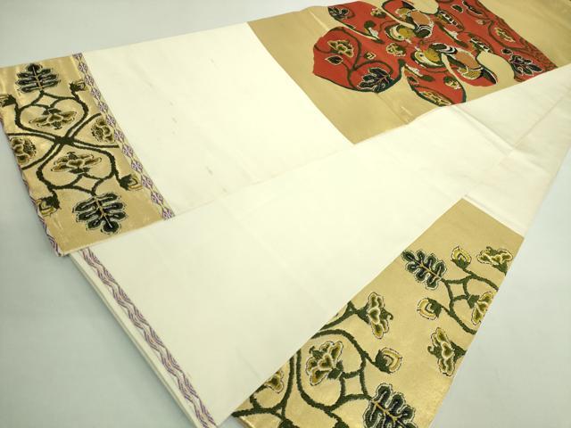 平和屋着物●最高級 龍村平蔵製 太鼓柄 本袋帯 鴛鴦唐草文 金糸 逸品 DZAB2004kh6