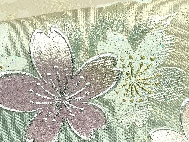 平和屋本店●極上　金彩友禅　卓越技能者・名工・和田光正　太鼓柄袋帯　舞桜　金銀彩　やまと誂製　逸品　DZAB2001kh6 平和屋本店○極上 金彩友禅 卓越技能者・名工・和田光正 太鼓柄袋帯