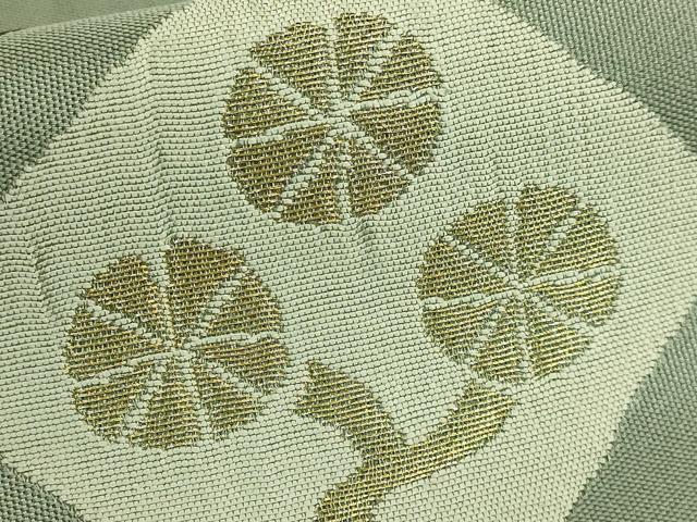 平和屋着物●極上　洛風林　工芸帯地　九寸名古屋帯　菱　金銀糸　逸品　DZAB2018kh6