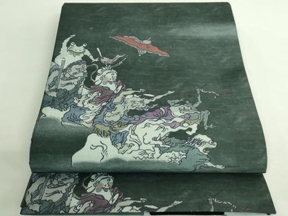 平和屋着物●極上　撫松庵　両面　太鼓柄　京袋帯　妖怪　逸品　未使用　DZAB2025kh6