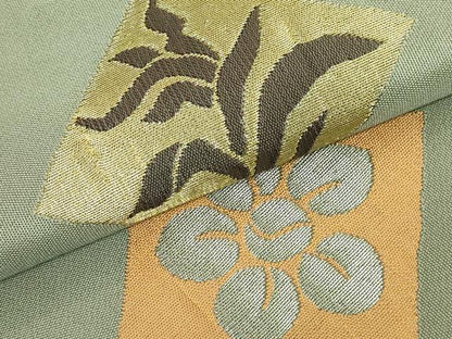 平和屋着物●極上　洛風林　工芸帯地　九寸名古屋帯　菱　金銀糸　逸品　DZAB2018kh6