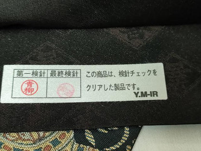 平和屋着物●極上 西陣 木野織物 菱屋善兵衛謹製 六通柄袋帯 名物裂唐草文 黒地 逸品 DZAB2063kh6