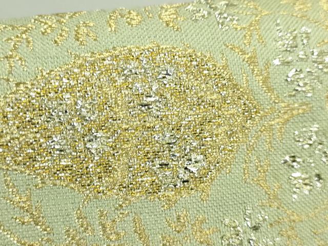 平和屋本店●極上　洛風林　工芸帯地　つけ帯　草花文　金銀糸　反端付き　逸品　DZAB2082kh6