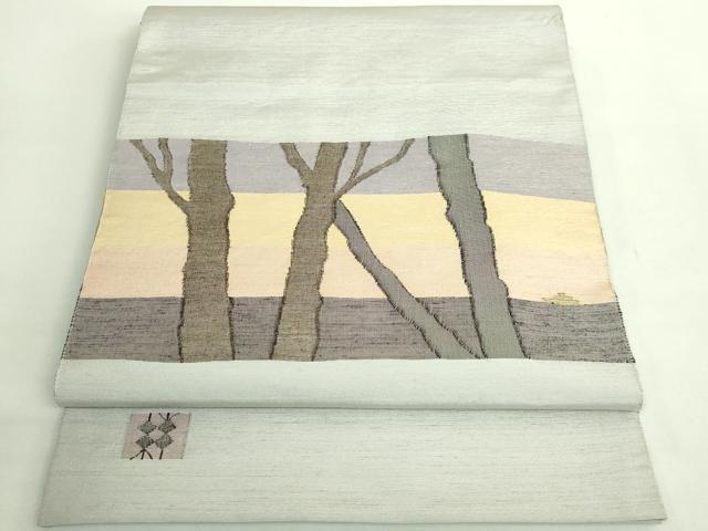 平和屋着物●極上 絲藝苑 上島洋山 両面 太鼓柄袋帯 木立 逸品 DZAB2099kh6