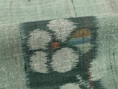 平和屋着物■上質な紬　花蝶文　間道　正絹　逸品　DAAY8905cd