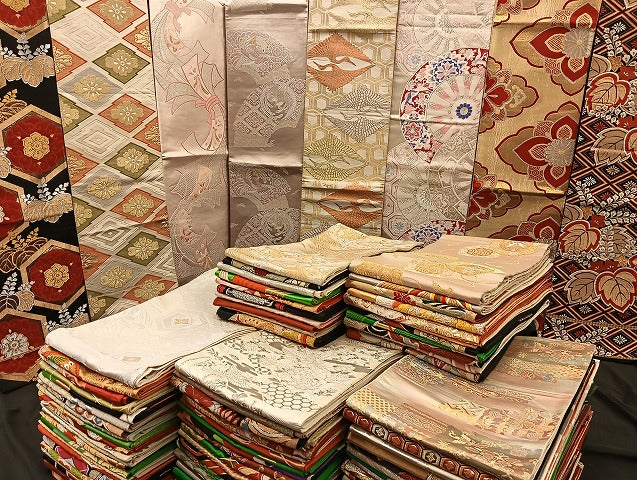 平和屋着物■袋帯 西陣 まとめて100点 向かい鳳凰 向かい鶴 孔雀 蝶 花柄 正倉院 金銀糸 など 着用可能多数 未使用品あり 全て正絹 mmm067
