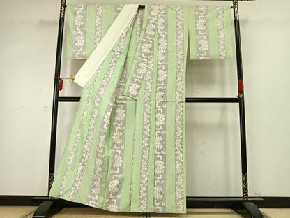 平和屋着物▽上質な紬 単衣 花間道 正絹 逸品 AABD0400fy